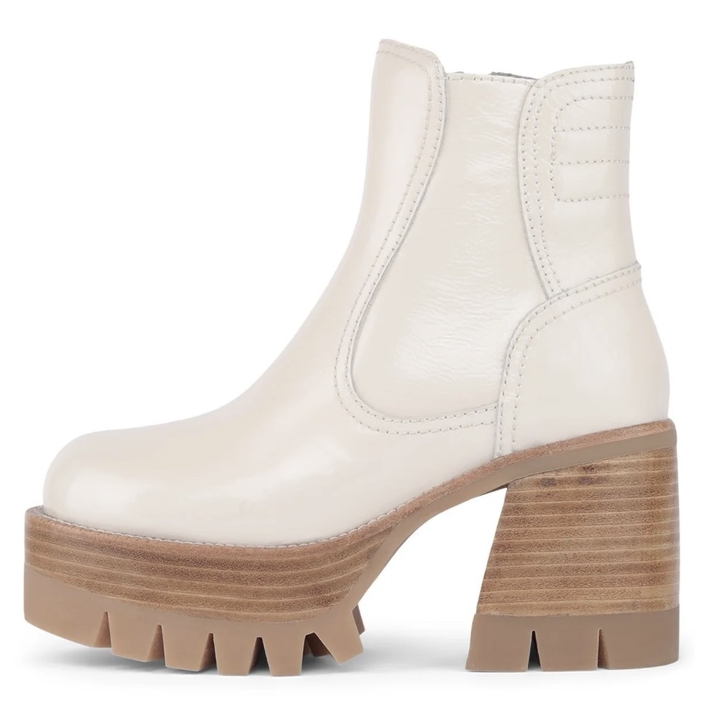 NIB Jeffrey Campbell Quavo Platform Lug Sole Boots in Ice Crinkle Patent…